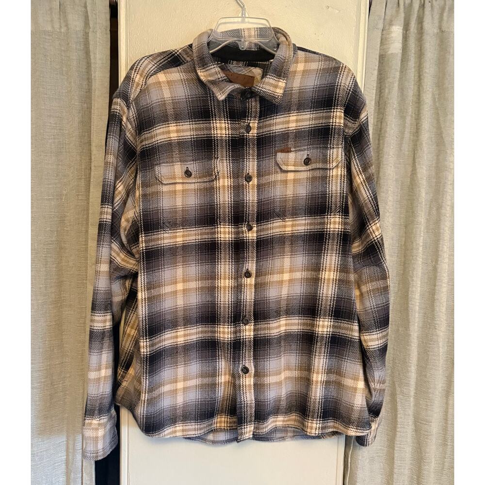 Orvis Heavy Weight Flannel Shirt | XXL | Navy & Cream Plaid